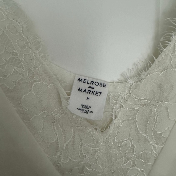 Melrose & Market women’s cream colored lace camisole tank top size medium 6 8 - Picture 2 of 2